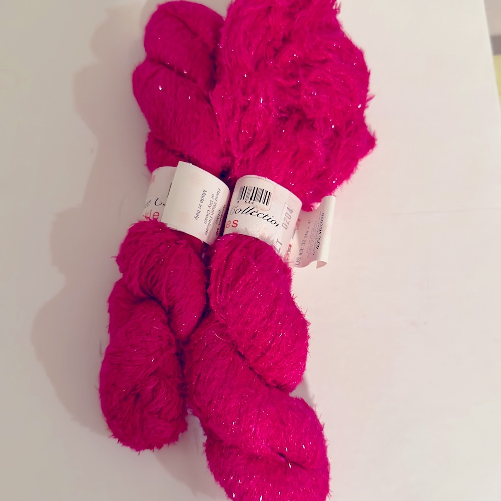 Knit One Crochet Too, 2 skeins, Sprinkles Bright Pink Yarn